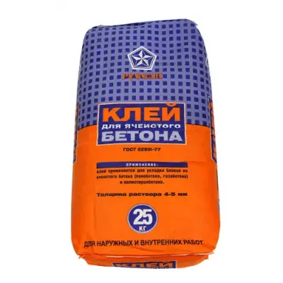 Клей для пеноблоков РУСЕАН водостойкий морозоустойчивый 25кг