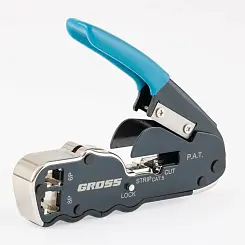 Клещи для обжима телефонных и компьютерных клемм RJ45, 8P и RJ11/12, 6P, компакт., CAT5// Gross