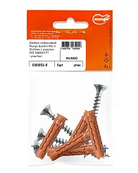 Дюбель нейлоновый Mungo Quattro MQ-S 10х50мм с шурупом PZ3 1380053 FT-упак 5шт