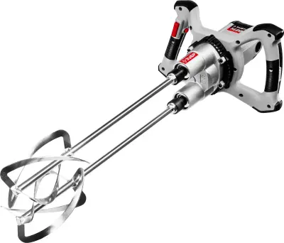 Миксер ЗУБР строительный двойной перемешивание сверху-вниз 400 Вт, 0-520 об/мин 2венчика МРД-1400