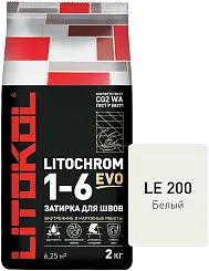 Затирка цементная Litokol Litochrom EVO 1-6 LE 200 белый 2кг 500180002