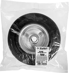 Колесо d=125 мм, г/п 100 кг, резина/металл, игольчатый подшипник, ЗУБР Профессионал