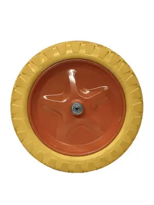 Колесо без камеры МастерАлмаз 4.00-8  F12,7  400мм, большой диск, желтое