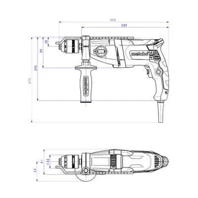 Дрель METABO 850 Вт ударная кейс SBE 850-2