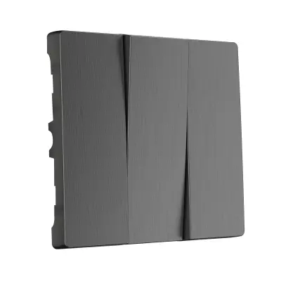 Набор клавиш для выключателя трехклавишного графит рифленый WERKEL W1139004