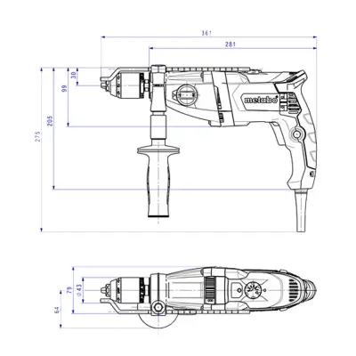Дрель METABO 1300Вт ударная кейс SBEV 1300-2 S