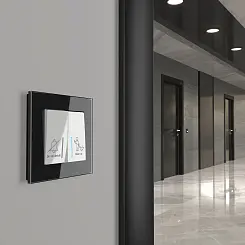 Выключатель двухклавишный для отелей белый WERKEL W1120801