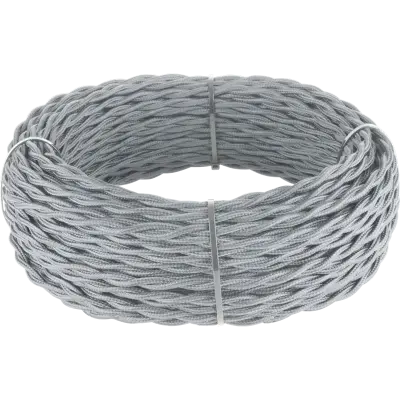 Ретро кабель витой 3х1,5 серый 20м W6453215