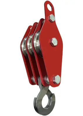 Блок полиспаста FIXXTOOLS БП-3-80-1 3 ролика 80мм