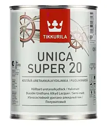 Лак для внутренних работ TIKKURILA UNICA SUPER - 20 0,9л полуматовый 55964040110