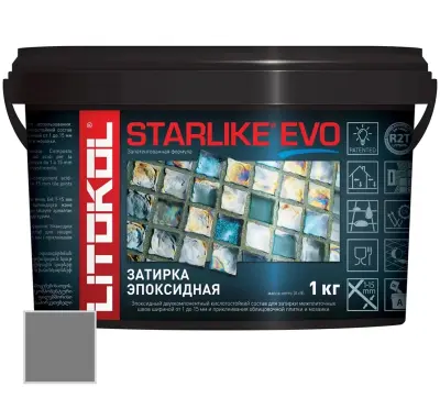 Затирка эпоксидная Litokol Starlike EVO S.120 Свинцово-серый 1кг 485160002