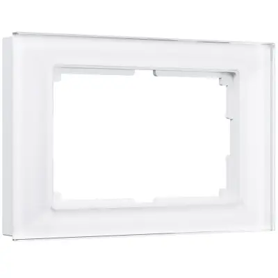Рамка для двойной розетки Werkel белый,стекло  WL01-Frame-01-DBL