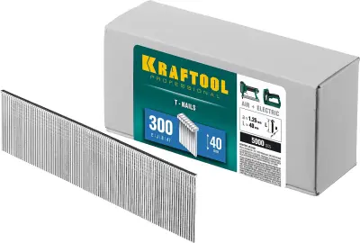 Гвозди для нейлера тип 300, 5000 шт KRAFTOOL 40мм