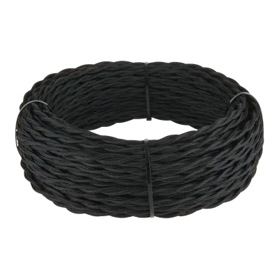 Ретро кабель витой 3х2,5 черный 20м W6453308