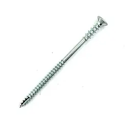 Шуруп дистанционный с потайной головкой 6х160мм TORX (100шт) с покрытием белый цинк 390616