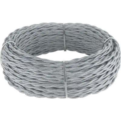Ретро кабель витой 2х2,5 серый 50м W6452615
