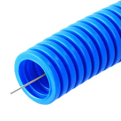 Гофратруба ПНД 25мм 50м синяя с зондом