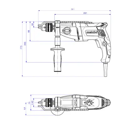 Дрель METABO 780Вт ударная кейс SBE 780-2