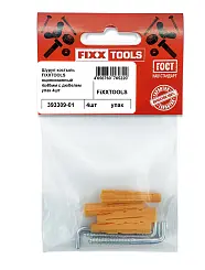 Шуруп костыль FIXXTOOLS оцинкованный 4х40мм с дюбелем упак 4шт