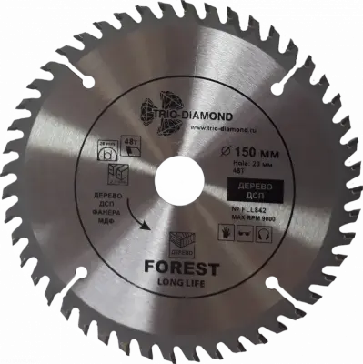 Диск пильный Trio-Diamond FOREST LONG LIFE 150х16/20х2,2мм 48T FLL842