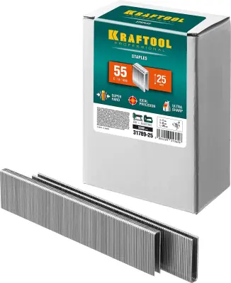 Скобы для степлера узкие тип 55, 5000 шт KRAFTOOL 25мм
