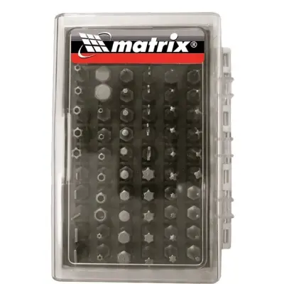 Набор бит с магнитным держателем, CrV, 61 шт.// Matrix