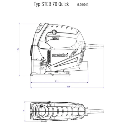 Лобзик METABO 570Вт кейс STEB 70 Quick