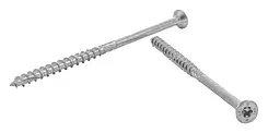 Шуруп конструкционный по дереву с потайной головкой 6×260мм (100шт) с покрытием белый цинк 310626_