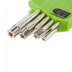 Набор ключей имбусовых Tamper-Torx, 9 шт., TT10-TТ50, 45x, закаленные, короткие, никель// Сибртех