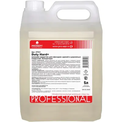 Моющее средство для фасадов зданий и дорожных покрытий Prosept Duty Hard + 5 л,