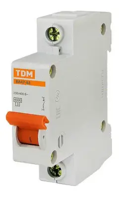 Автоматический выключатель TDM ВА47-63 1P С63 SQ0218-0009