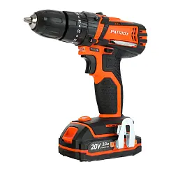 Дрель-шуруповерт PATRIOT BR 201UES-h аккумуляторная 20B 2.0Ач 30Нм 180201205