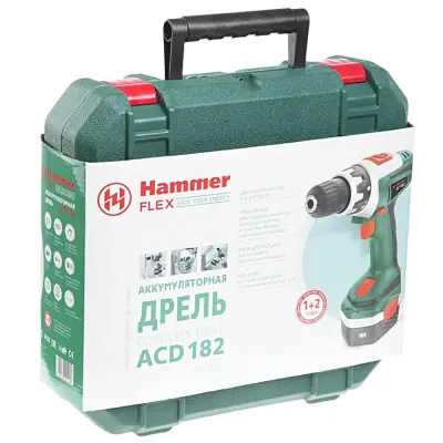 Аккумуляторная дрель-шуруповерт HAMMER 18В Flex ACD182