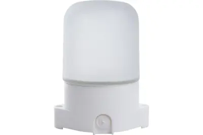НББ 01-60-001 ЭРА Светильник для бани пласт/стекло, прямой IP65 E27 max 60Вт 135х105х84 БЕЛ (15/720)