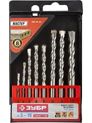 Набор сверл по бетону 8шт (3-10)/ЗУБР