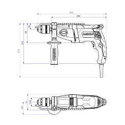 Дрель METABO 850 Вт ударная кейс SBE 850-2