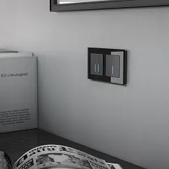 Сенсорный выключатель одноклавишный с подсветкой черный WERKEL W4510108