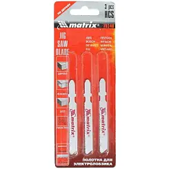 Пилки Matrix для лобзика по дереву 50мм 3шт/уп 78140