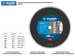 Диск алмазный Зубр Профессионал КЕРАМО-25 200мм сплошной 36655-200_z02