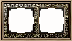 Рамка на 2 поста Werkel золото/черный  WL77-Frame-02