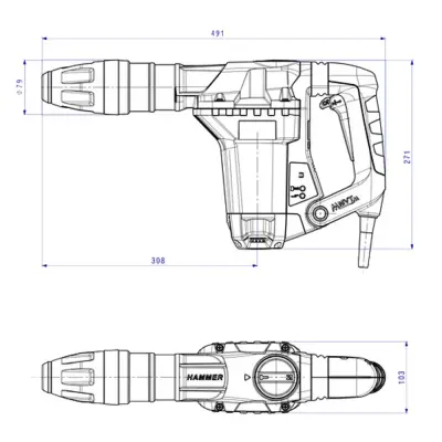 Отбойный молоток METABO SDS-Max 1300 Вт кейс MHE 5