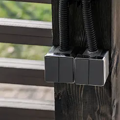 Выключатель двухклавишный влагозащищенный Gallant Werkel графит рифленый WL15-03-02