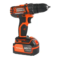 Дрель-шуруповерт аккумуляторная PATRIOT BR 241ES, 2,0 Ah, 24V, 27Hm/33Hm