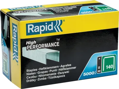 Скобы оцинкованные RAPID PROLINE 5000 шт. тип 140, 10 мм, зеленые