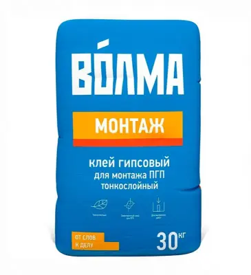 Клей монтажный гипсовый ВОЛМА Монтаж 30кг