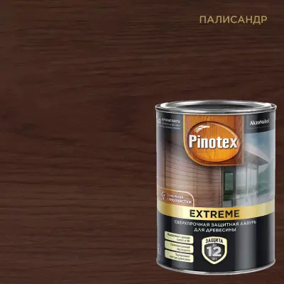 Пропитка декоративная для защиты древесины Pinotex Extreme палисандр полуматовая 0,9 л.