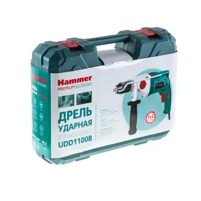 Дрель HAMMER 1100Вт ударная кейс UDD1100B