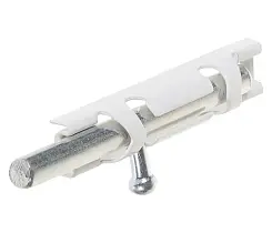 Шпингалет накладной стальной белый цинк 80мм ЗТ-12