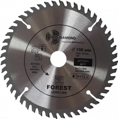 Диск пильный Trio-Diamond FOREST LONG LIFE 150х16/20х2,2мм 48T FLL842
