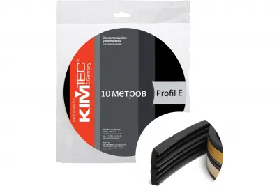 Уплотнитель в упаковке "KIM TEC" E-4х9мм, черный , 10м, 04-14-44-10м
